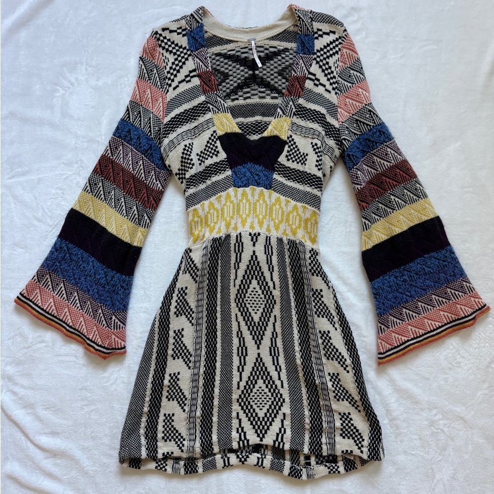 Free People Patchwork Sweater Dress - Picture 2 of 5